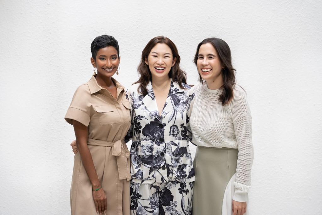 The powerful trio, the co-founders of Cult Creative (from left) Manisha Jagan, Shermaine Wong and Lina Esa. Supplied.